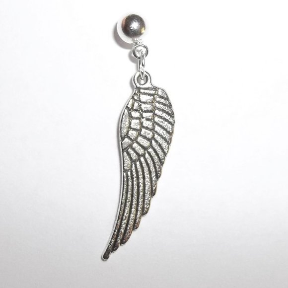 wvluckygirl Other - Single Male Men's Earring Angel Wing Unisex Jewelry Style Everyday Casual 8294